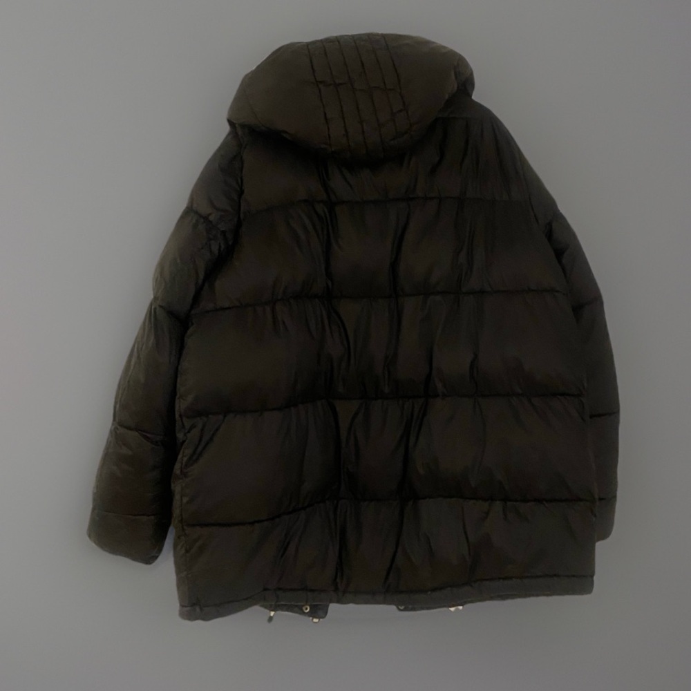 ZARA Trafaluc Women’s Black Puffer Jacket Large Hooded Quilted Mid Thigh Coat - Picture 4 of 10